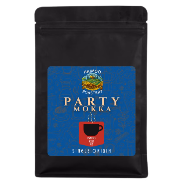 Party Mokka tummapaahto - Arkipaahto-sarjan suklaisen ja pähkinäisen matalahappoinen tumma paahto