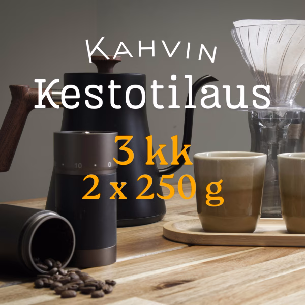 Kerta 3kk 2x 250 3 kk kahvikestotilaus 2 × 250 g tuorepaahtoa Haimoosta