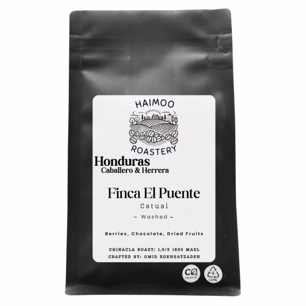 Finca El Puente coffee Honduras Finca El Puente pesty Catuai. Karpalo ja tumma suklaa. Pitkä jälkimaku.