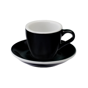 Loveramics Egg musta espressokuppi ja lautanen 80 ml