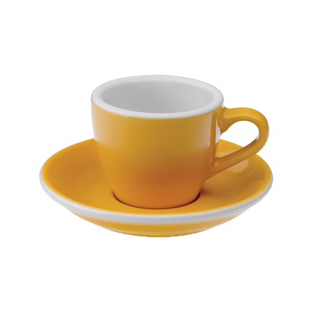 Loveramics Egg keltainen espressokuppi ja lautanen 80 ml