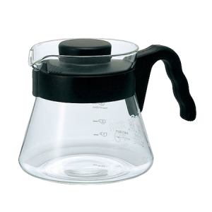 Hario Coffee Server V60-01 450ml läpinäkyvä lasinen kaatoastia kannella